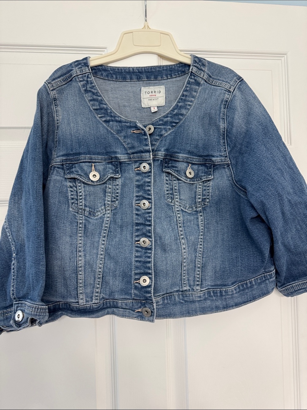 torrid Washed Denim Button-Front Denim Jacket